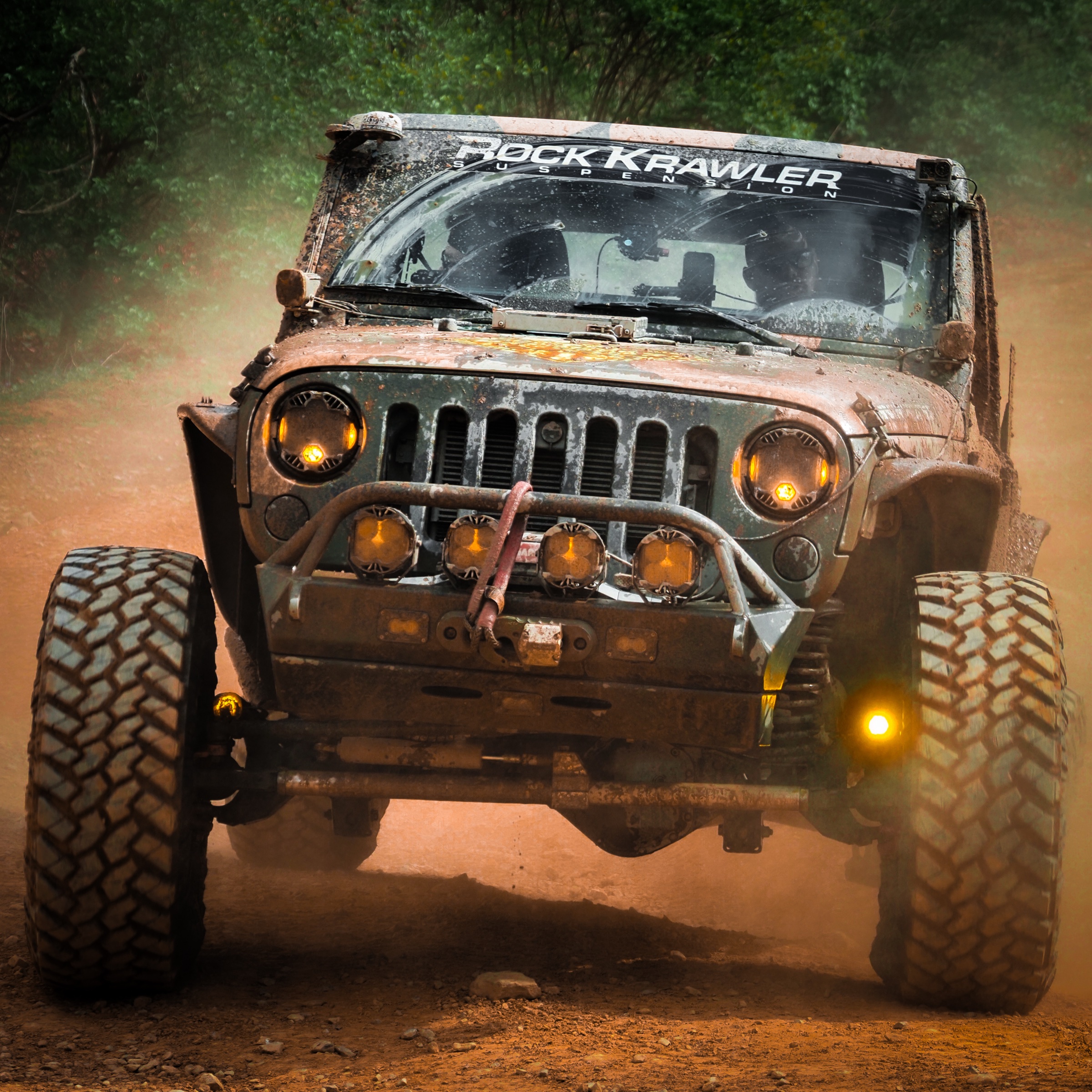 ABO #33 charging straight at the camera covered in mud — Terra Trophy Championship
